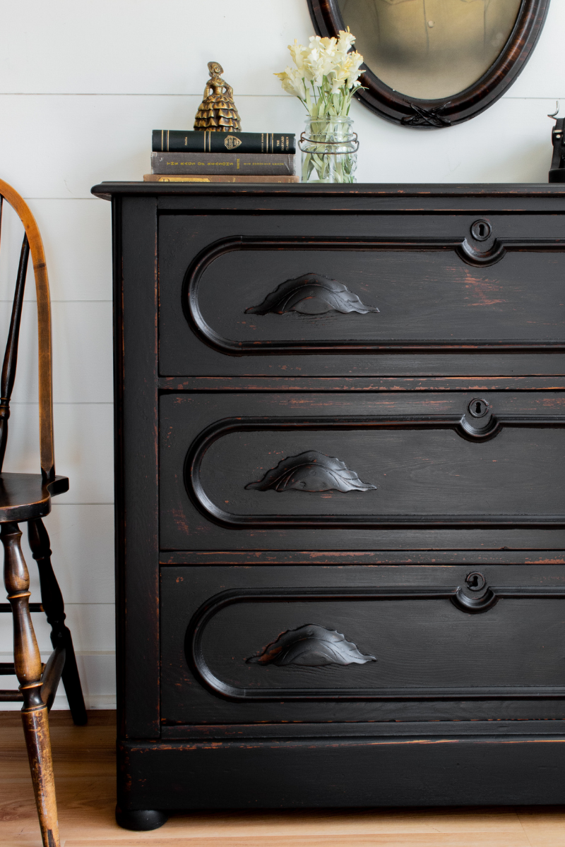 Coal Black Furniture Flip Milk Paint by Homestead House