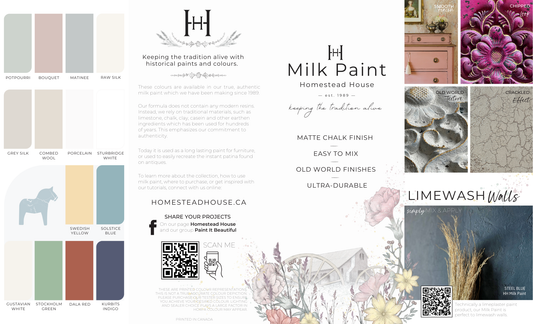 Homestead House Milk Paint Colour Card – Printed Tri-Fold Brouchure