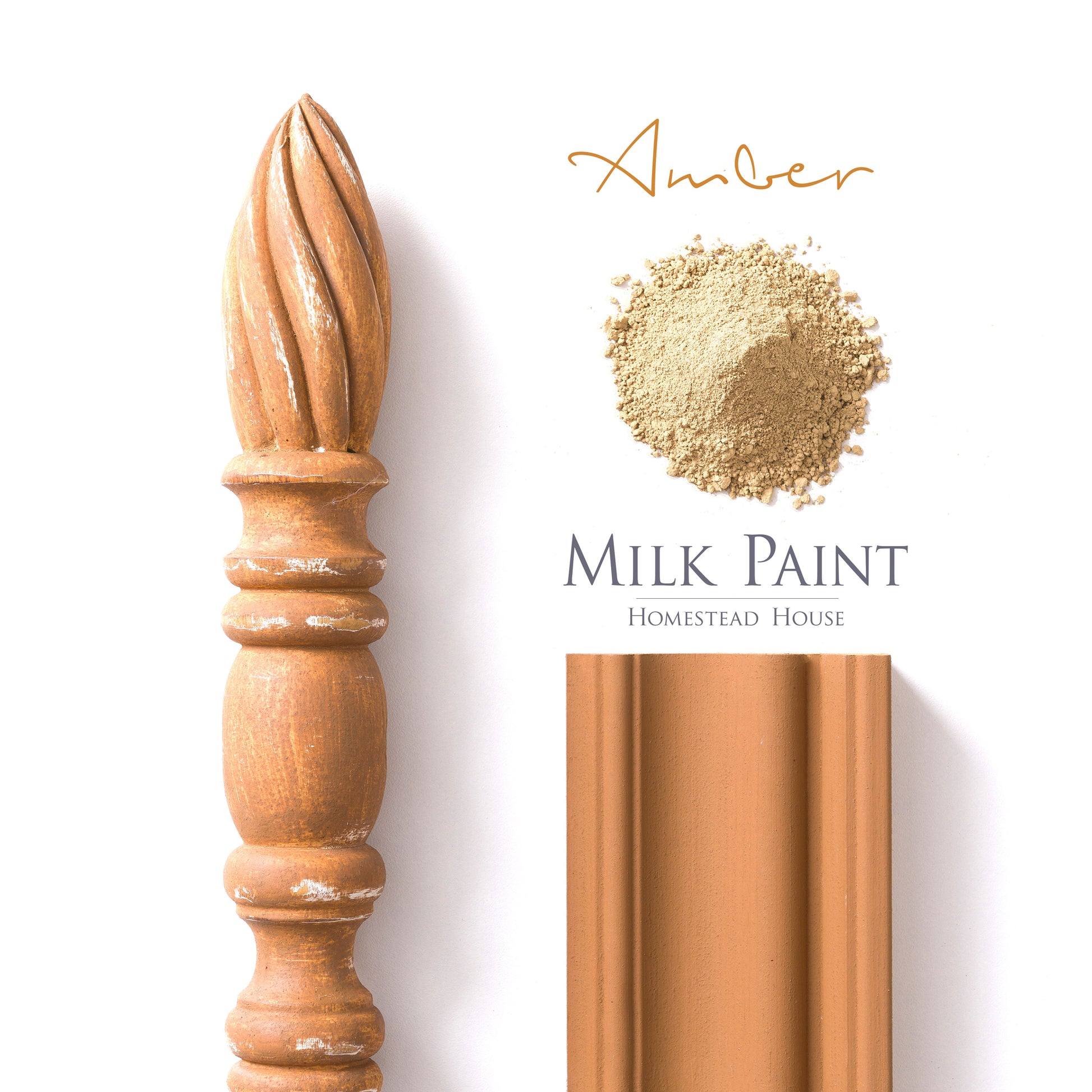 Milk Paint from Homestead House in Amber, A dark honey yellow with a shade of burnt orange.  |  homesteadhouse.ca