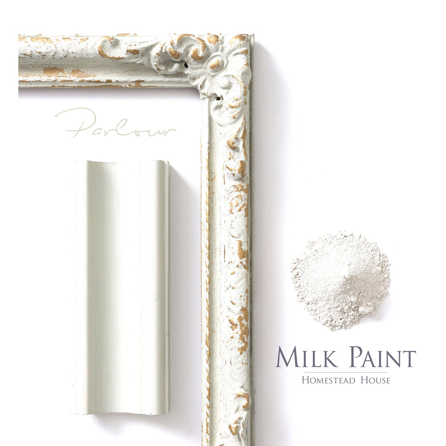 Milk Paint from Homestead House in Parlour, A pale green with a touch of grey. | homesteadhouse.ca