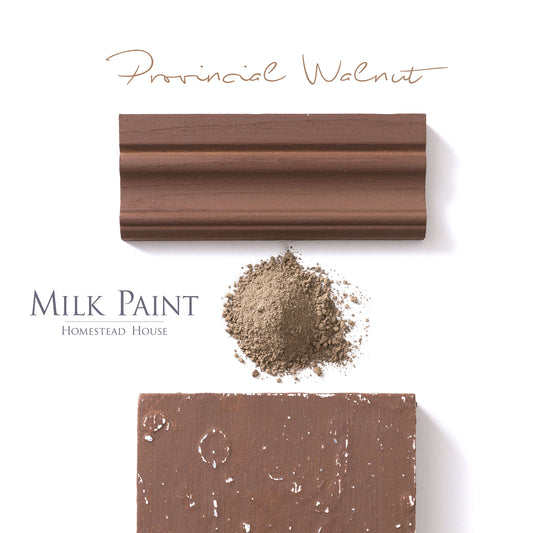 Milk Paint Stain by Homestead House in Provincial Walnut.  |  homesteadhouse.ca