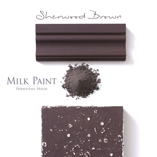 Milk Paint Stain by Homestead House in Sherwood Brown.  |  homesteadhouse.ca