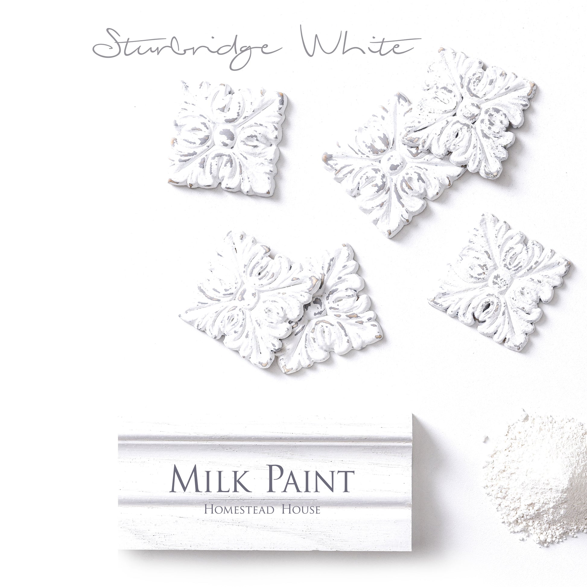 Milk Paint from Homestead House in Sturbridge White, the whitest of the whites with just a hint of age.  |  homesteadhouse.ca