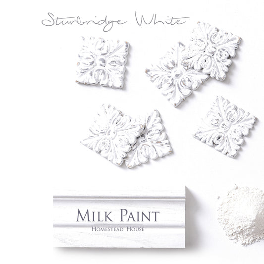 Milk Paint from Homestead House in Sturbridge White, the whitest of the whites with just a hint of age.  |  homesteadhouse.ca