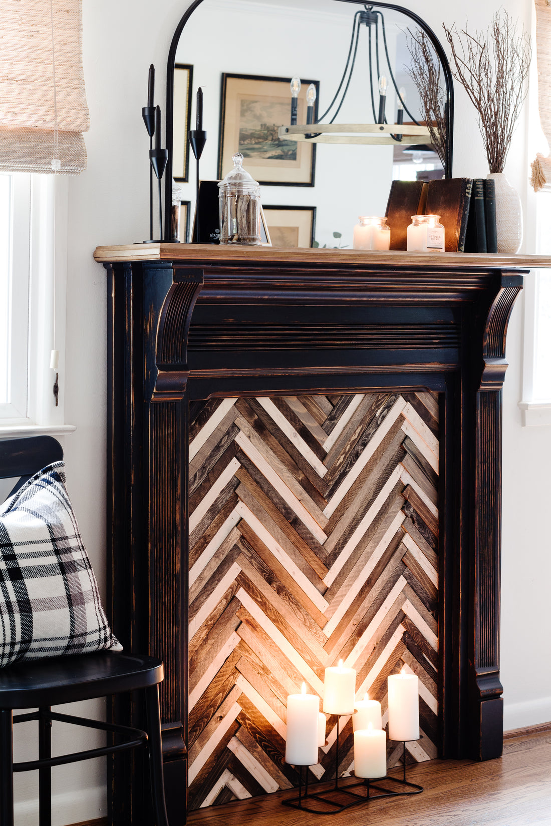 DIY Faux Mantle with Milk Paint and SFO - Homestead House