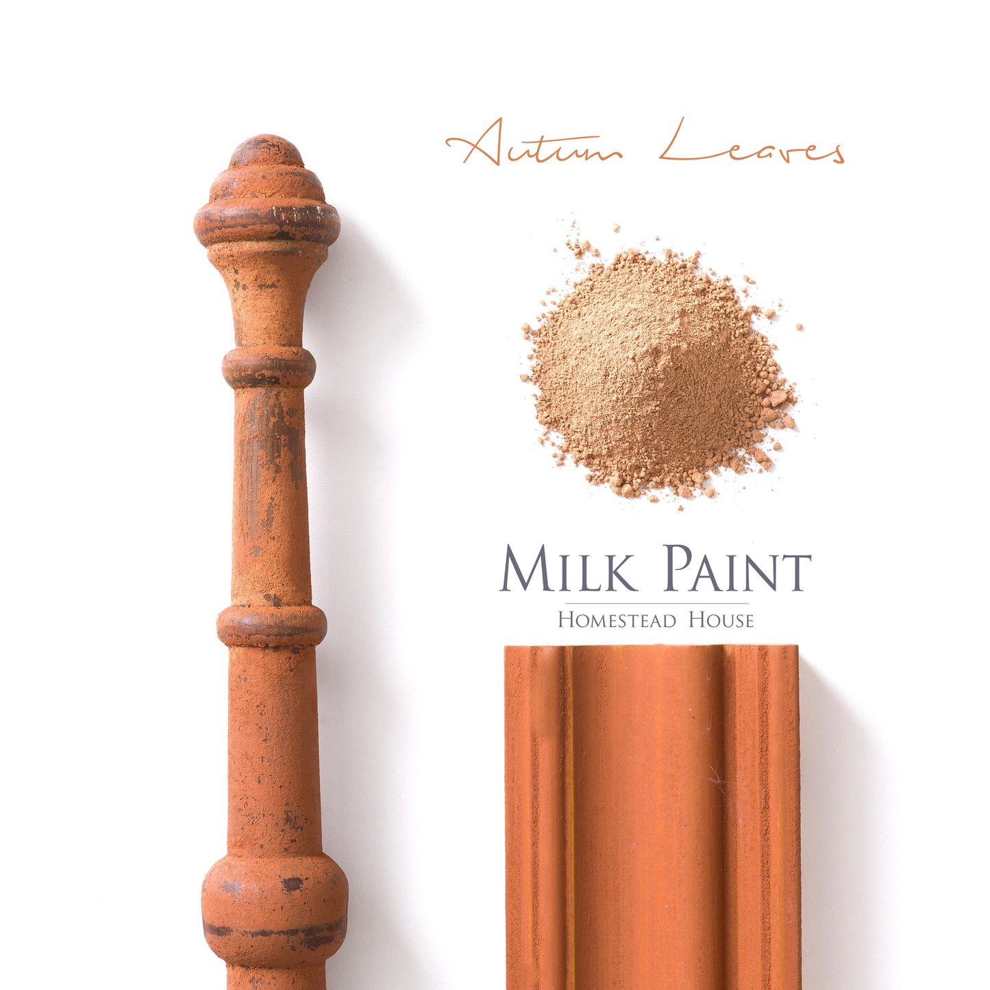 Milk Paint from Homestead House in Autumn Leaves, A deep rustic orange with a hint of rust.  |  homesteadhouse.ca