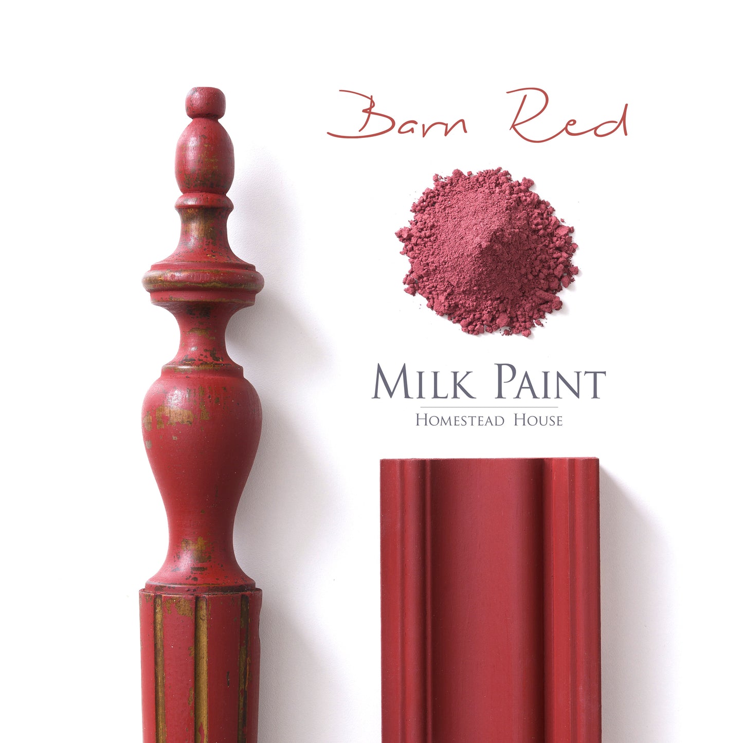 Milk Paint from Homestead House in Barn Red, a rustic red.  |  homesteadhouse.ca