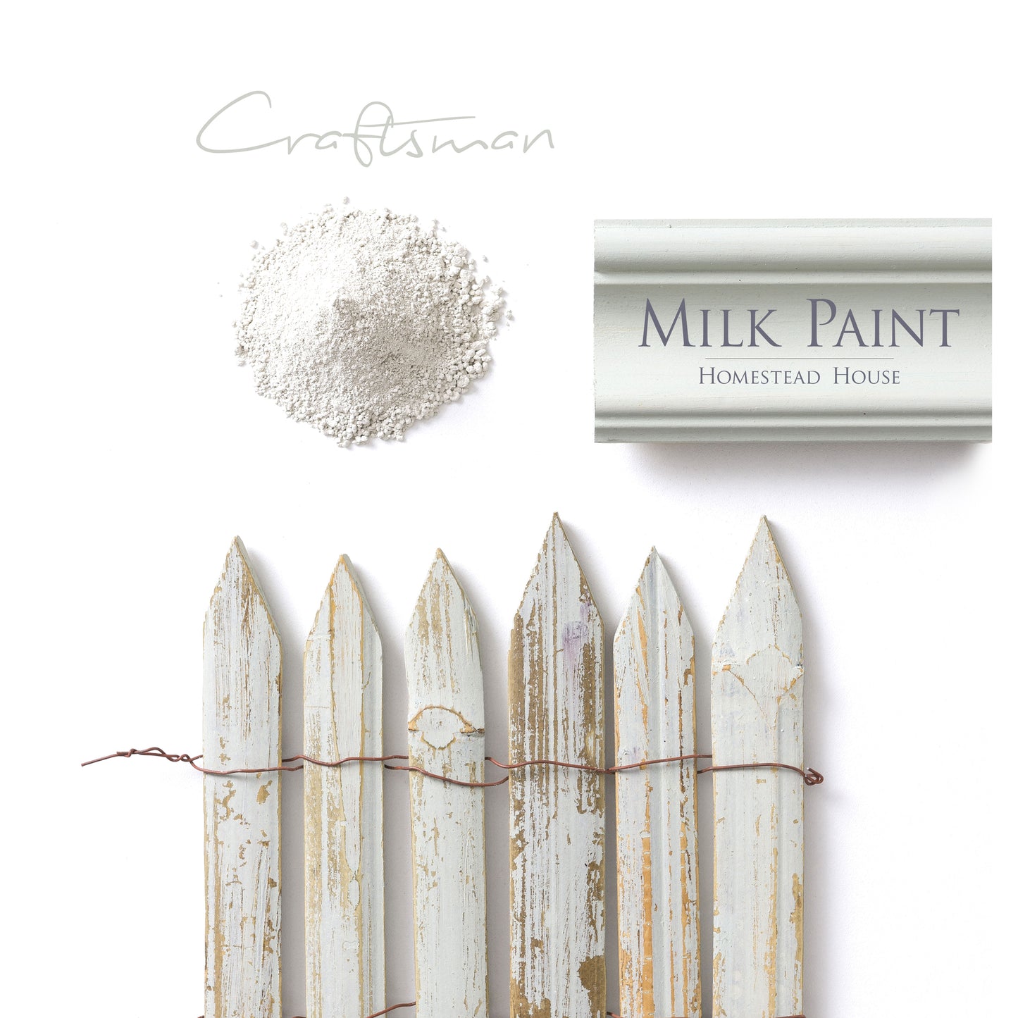 Milk Paint from Homestead House in Craftsman, A mid-tone green with a slight yellow ochre hue. | homesteadhouse.ca