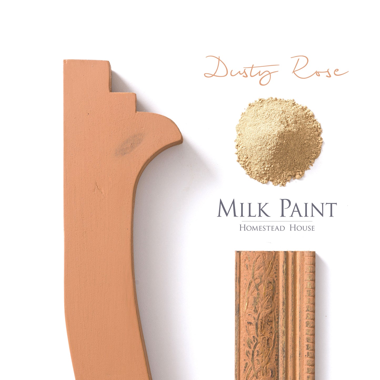 Milk Paint from Homestead House in Dusty Rose, a muted terra-cotta pink.  |  homesteadhouse.ca