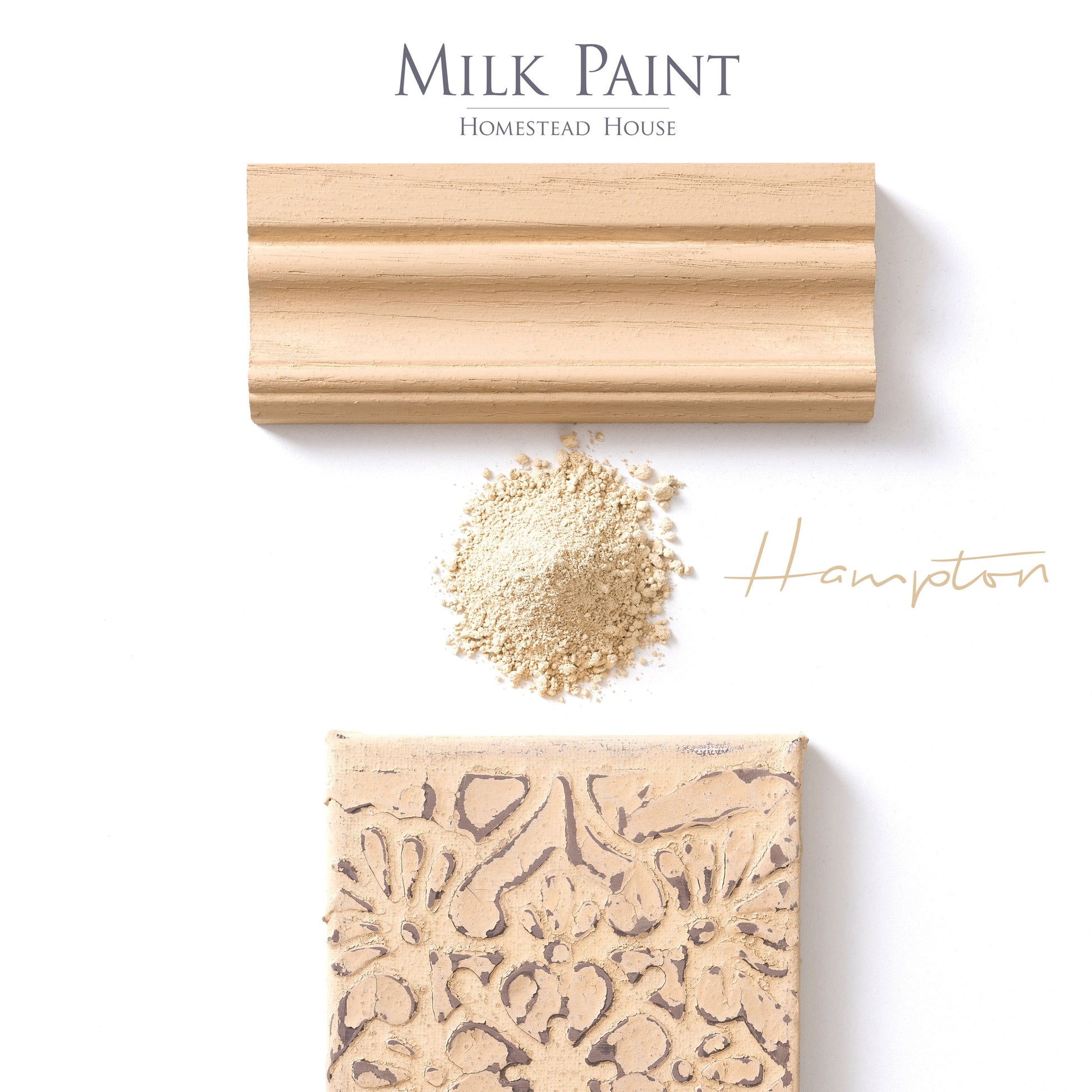 Milk Paint from Homestead House in Hampton, a muted tan with a hint of rust.  |  homesteadhouse.ca