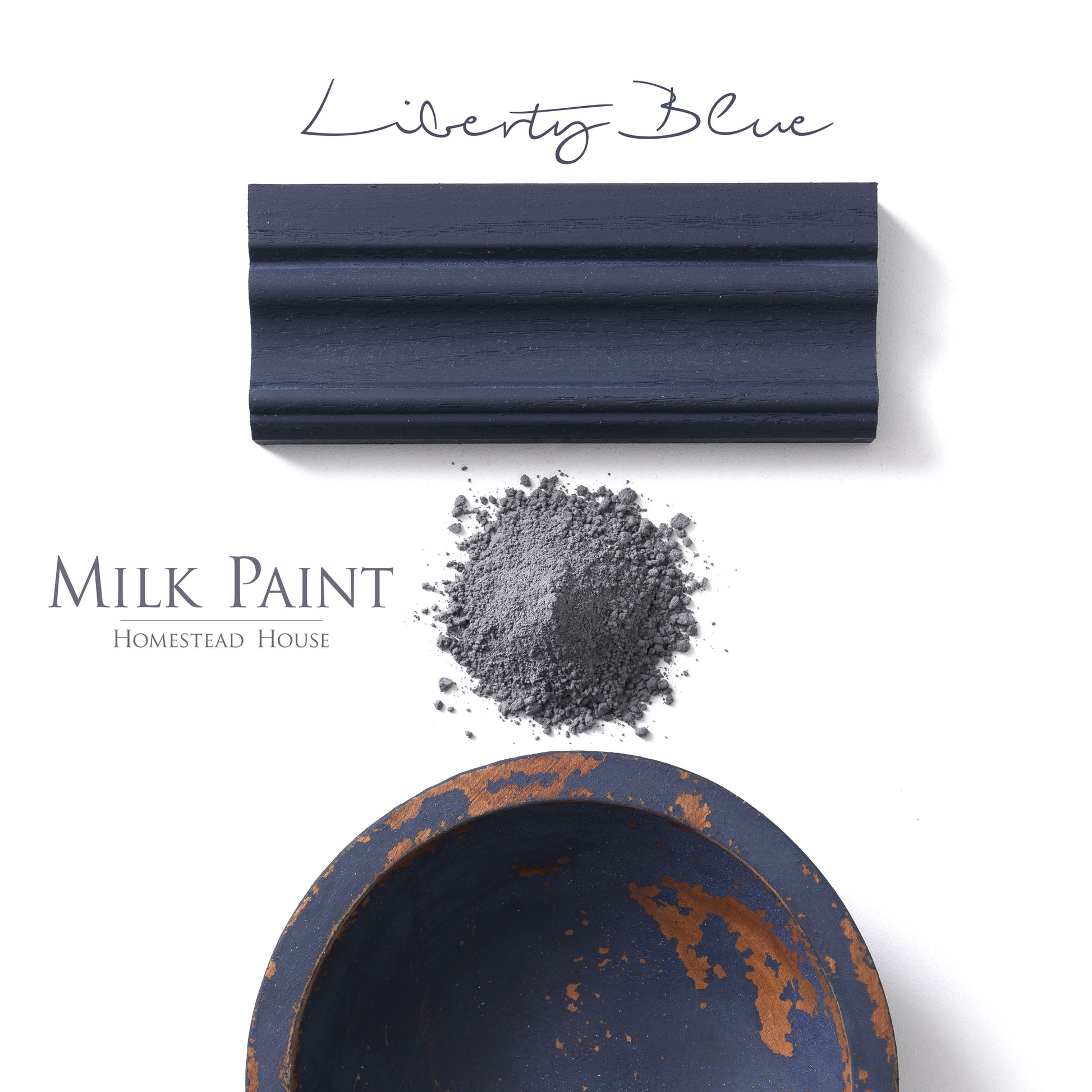 Milk Paint from Homestead House in Liberty Blue, A bold royal blue that is slightly muted. | homesteadhouse.ca