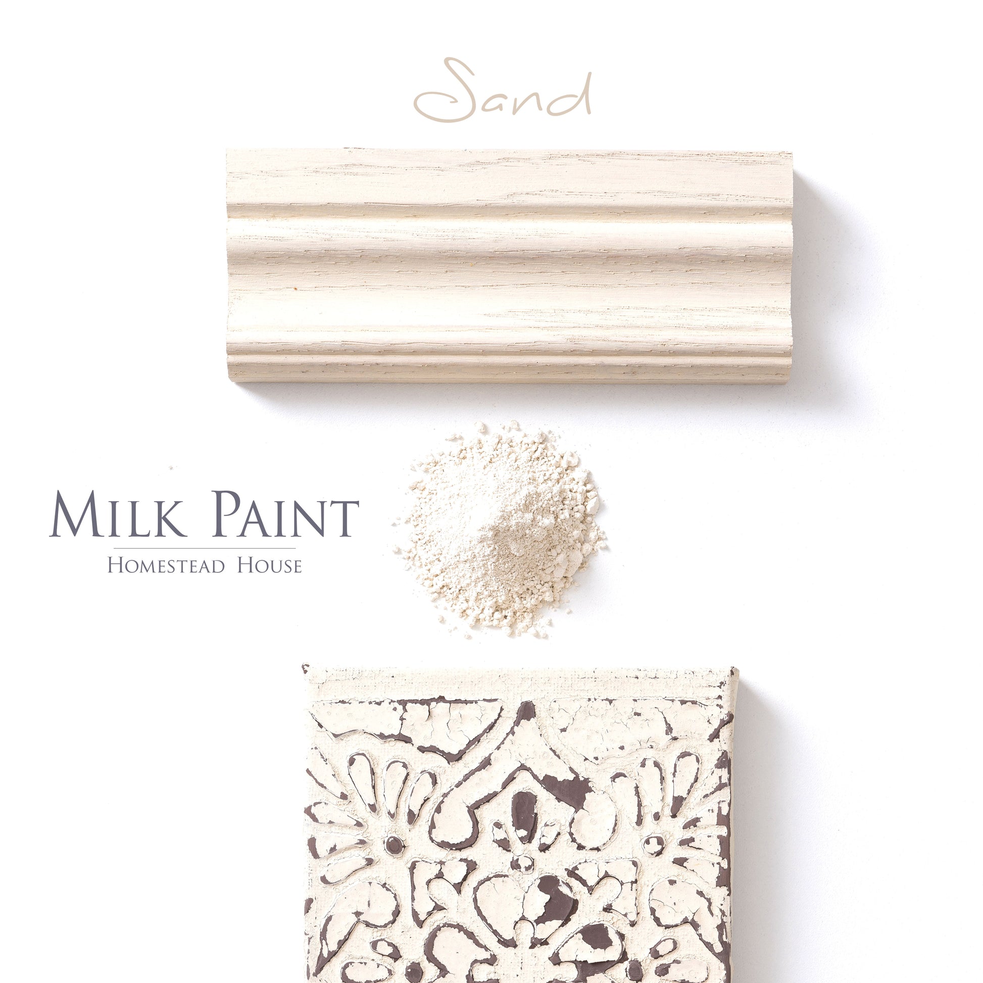 Milk Paint from Homestead House in Sand, a soft light beige colour.  |  homesteadhouse.ca