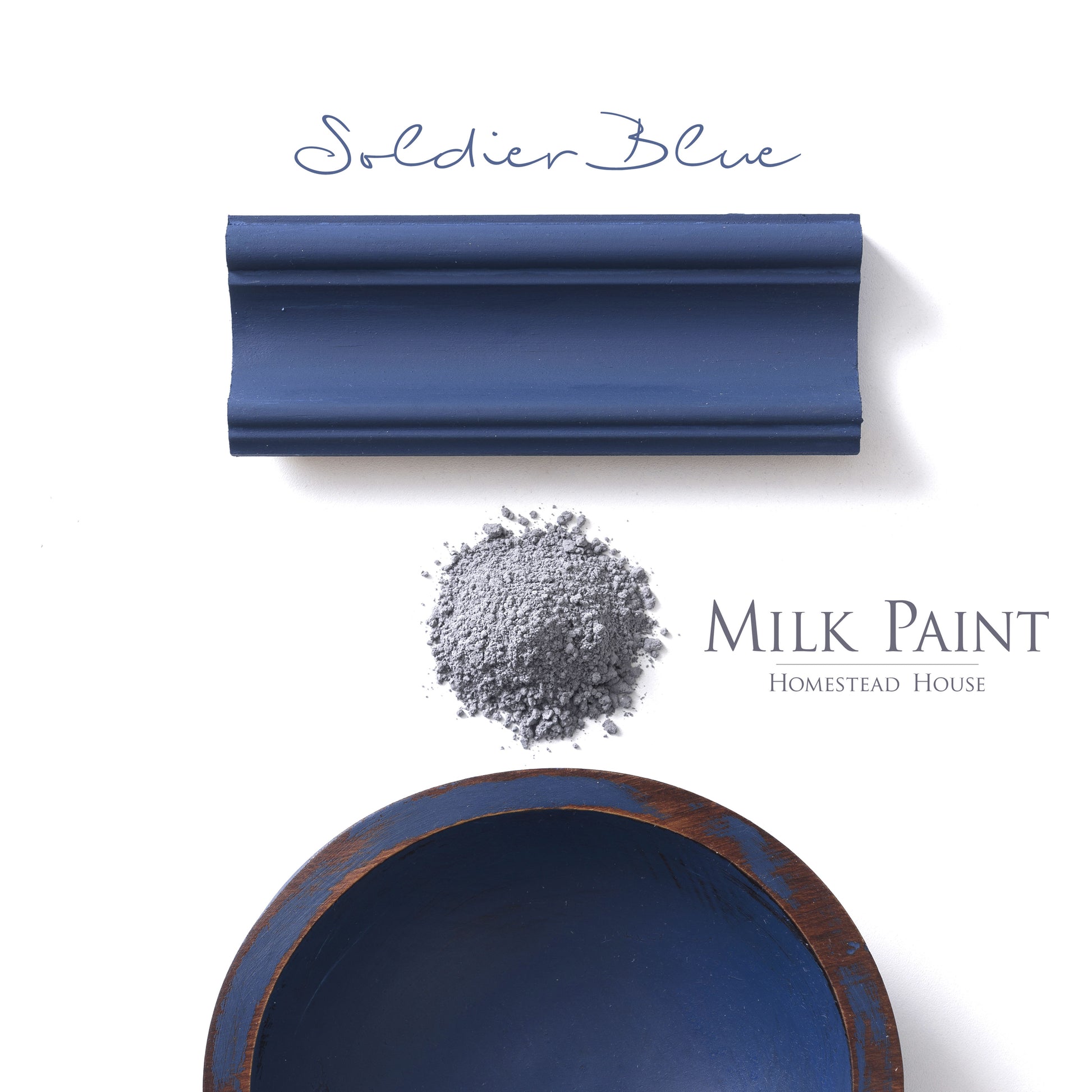 Milk Paint from Homestead House in Soldier Blue - Deep rich true blue with a hint of black. | homesteadhouse.ca